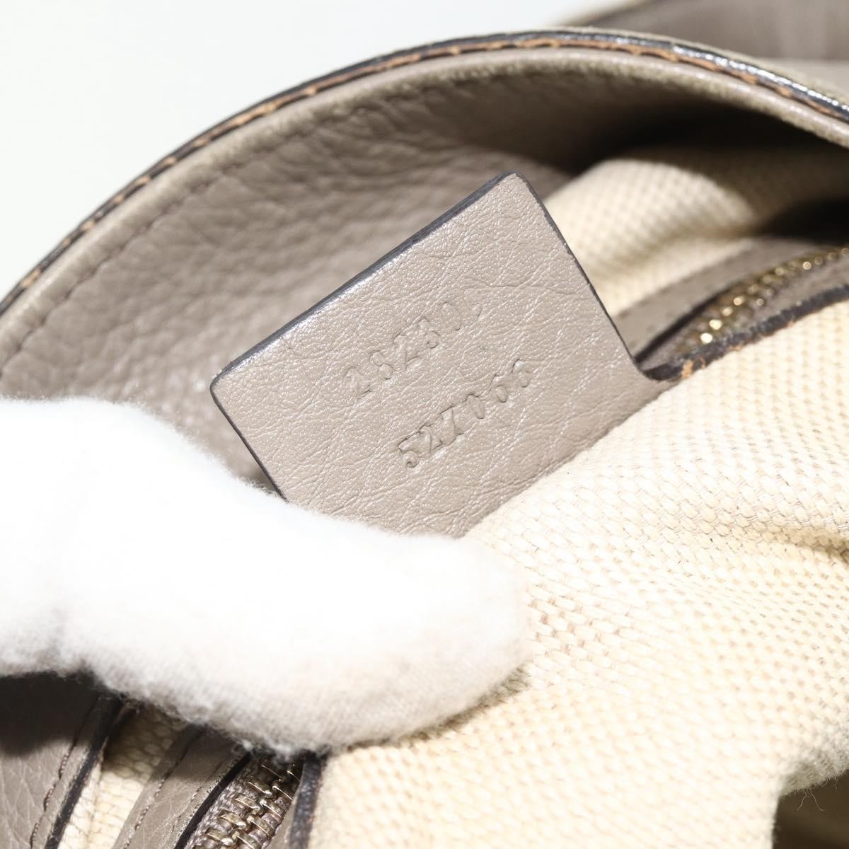 Gucci GUCCI Soho Hand Bag Leather Gray Gold 282309 Authentic 178647