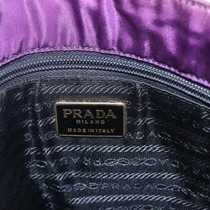 Prada PRADA Hand Bag Nylon Purple Gold Authentic ti3637