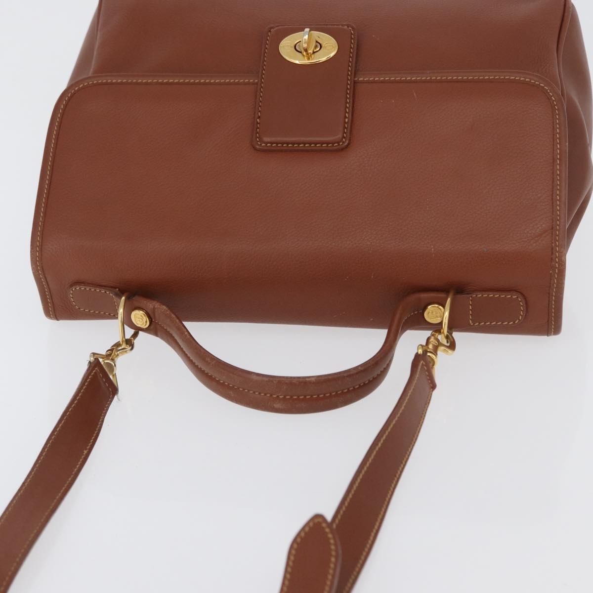 Gucci GUCCI Hand Bag Leather 2way Brown Gold 000 101 0274 Authentic ep13069
