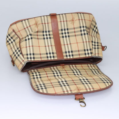 Burberrys Burberrys Nova Check Boston Bag PVC 2way Beige Authentic MX139