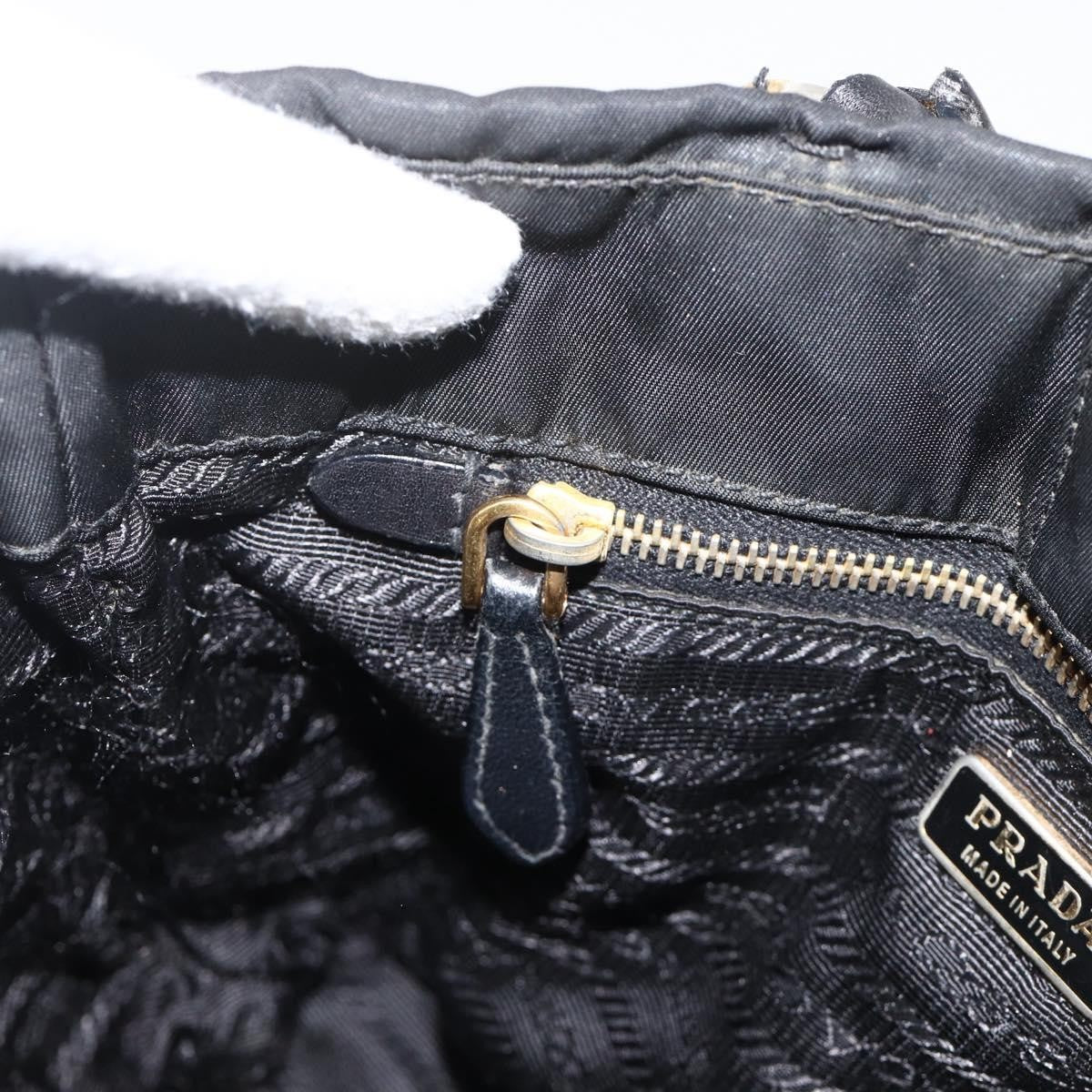 Prada PRADA Hand Bag Nylon Black Gold Authentic 175270