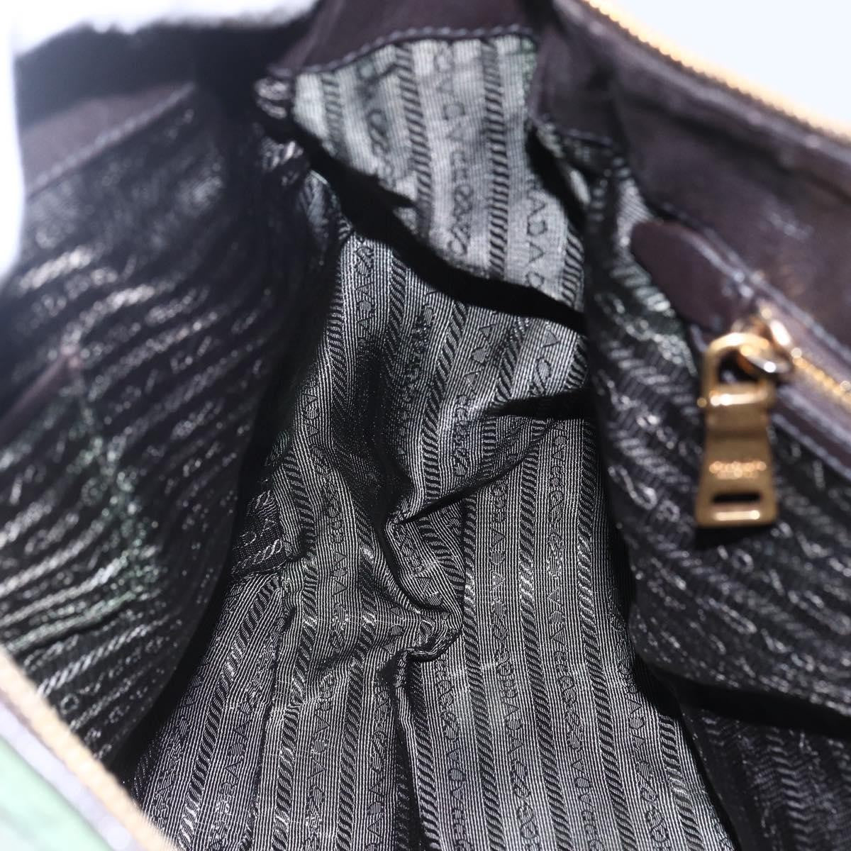 Prada PRADA Hand Bag Nylon 2way Khaki Gold Authentic 148290