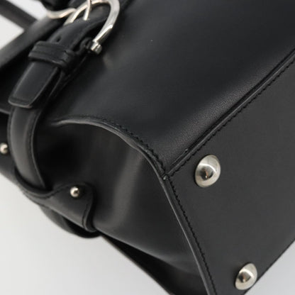 Salvatore Ferragamo Salvatore Ferragamo Gancini Hand Bag Leather Black Silver Authentic 180592