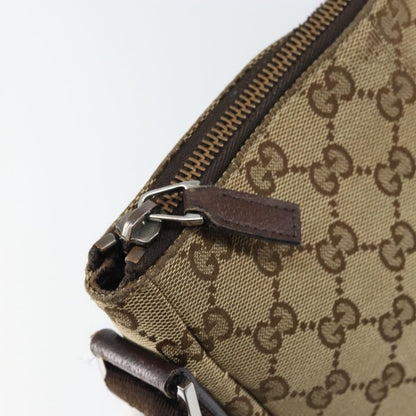 Gucci GUCCI GG Canvas Shoulder Bag Beige Silver 114273 Authentic 157746