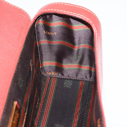 Loewe LOEWE Velazquez Hand Bag Leather Red Gold Authentic BA6367