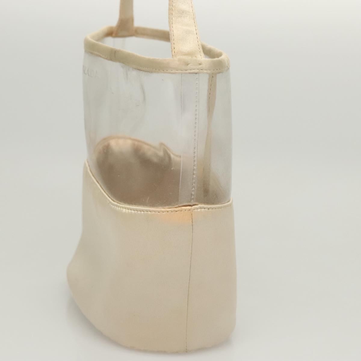 Prada PRADA Hand Bag Vinyl Clear Beige Authentic 118773