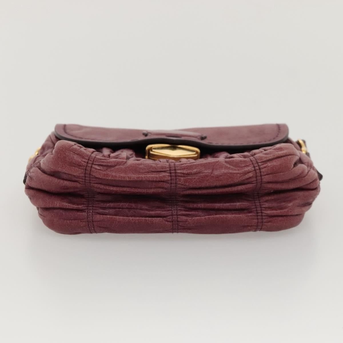Prada PRADA Shoulder Bag Leather Purple Gold Authentic BD1517
