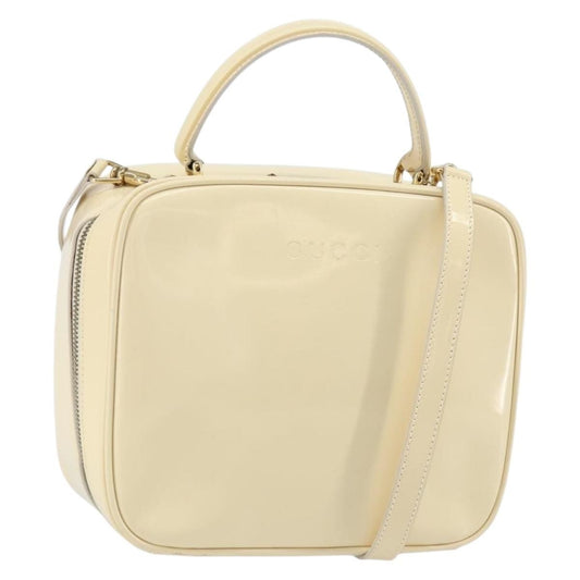 Gucci GUCCI Bamboo Hand Bag Enamel 2way Outlet White Gold 000 270 0323 Authentic 147500