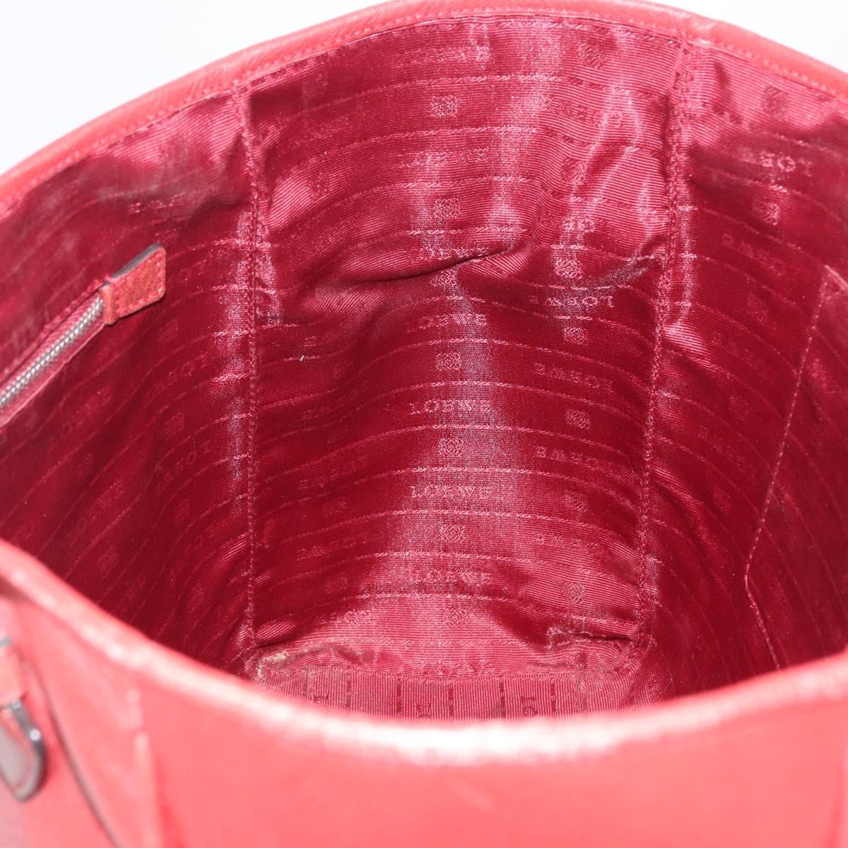 Loewe LOEWE Heritage Tote Bag Leather Red Silver Authentic BSZ189