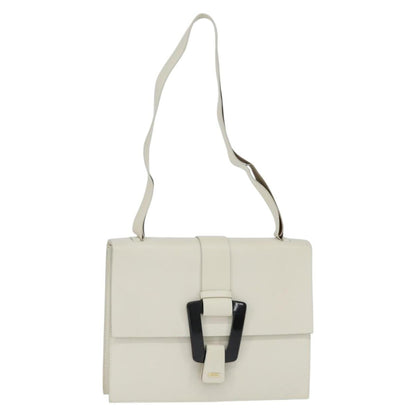 Gucci GUCCI Shoulder Bag Leather White Gold Authentic BA7470