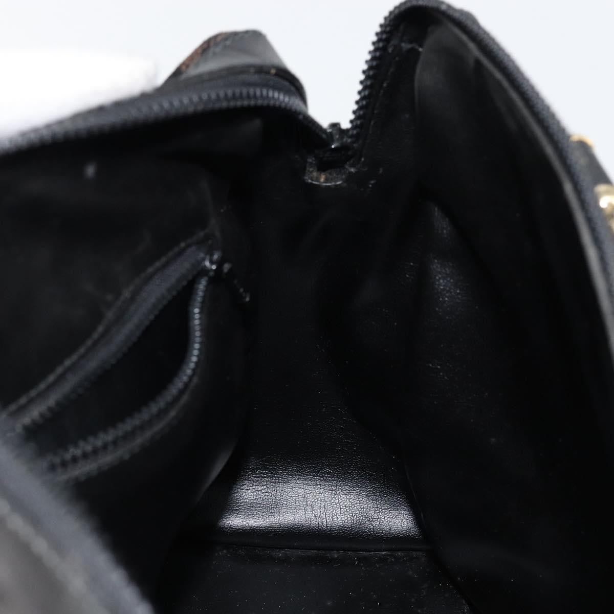 Celine CELINE Macadam Canvas Hand Bag Suede Black Gold Authentic ep11623