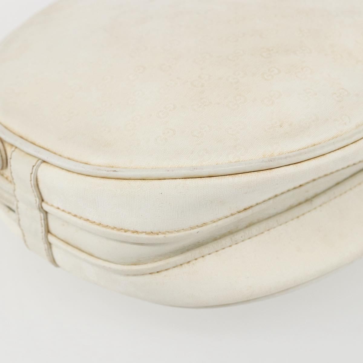Gucci GUCCI Micro GG Supreme Shoulder Bag Leather White Gold 007 115 0088 Authentic 158504