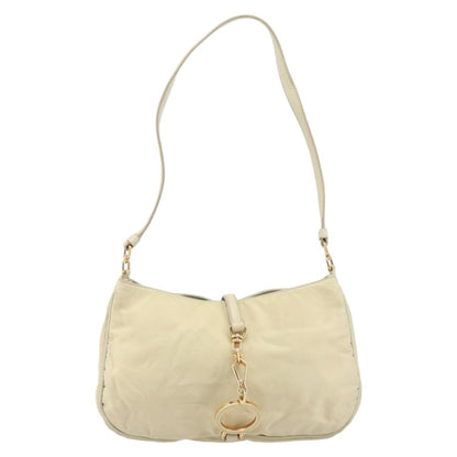 Prada PRADA Shoulder Bag Nylon Beige Gold Authentic LNZ823