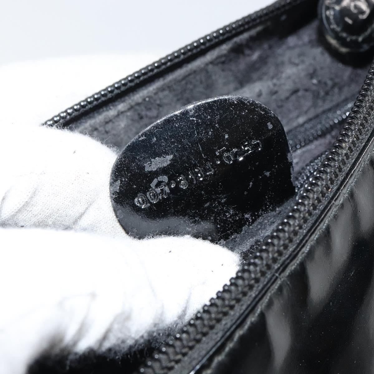 Gucci GUCCI Shoulder Bag Enamel Black Authentic 160485