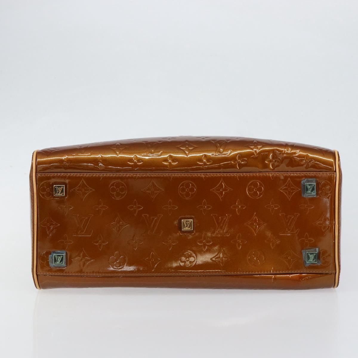 Louis Vuitton LOUIS VUITTON Monogram Vernis Tompkins Square Bag Bronze M91103 LV Authentic 153020