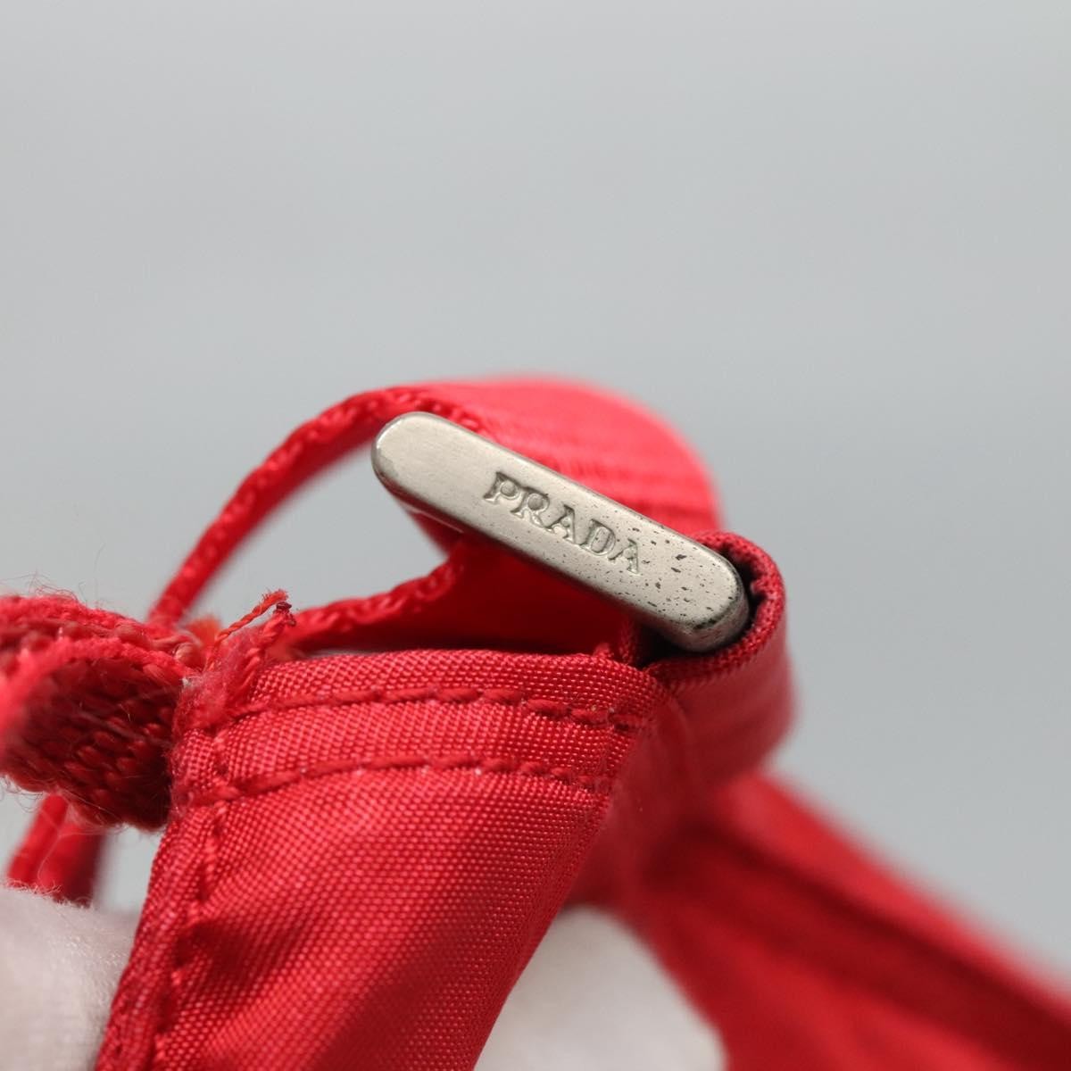 Prada PRADA Shoulder Bag Nylon Red Silver Authentic 101081