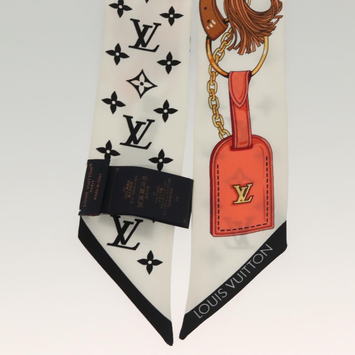 Louis Vuitton LOUIS VUITTON Flower And Straps Bando BB Scarf Silk White M90658 LV Authentic 136325M Bag