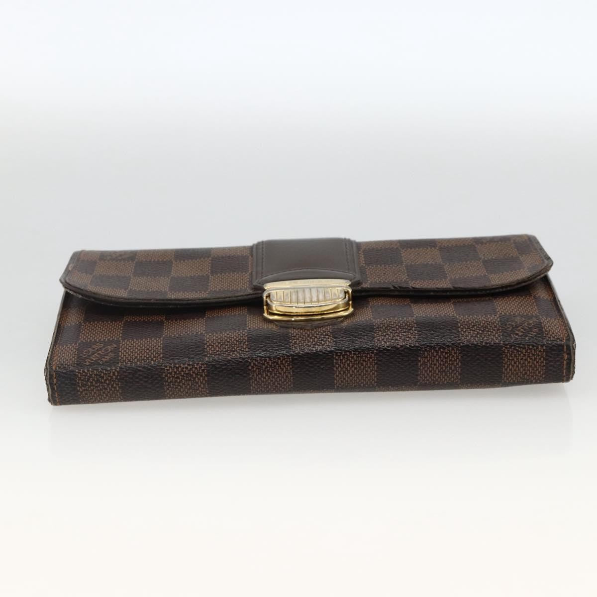 Louis Vuitton LOUIS VUITTON Damier Ebene Portefeuille Sistina Long Wallet N61747 Authentic bs34333 Bag
