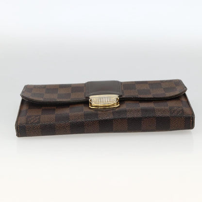 Louis Vuitton LOUIS VUITTON Damier Ebene Portefeuille Sistina Long Wallet N61747 Authentic bs34333 Bag