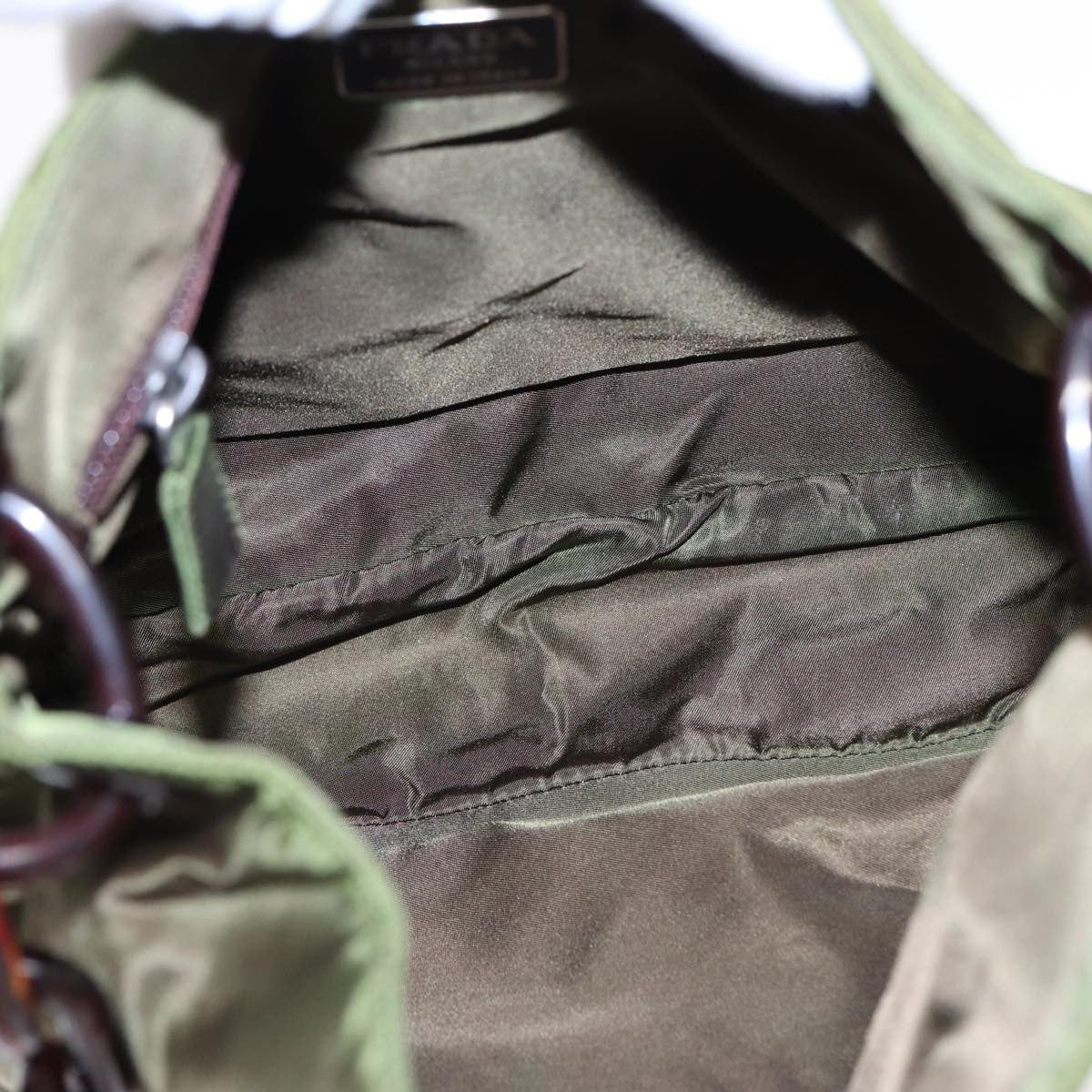 Prada PRADA Shoulder Bag Nylon Leather Green Authentic 89043