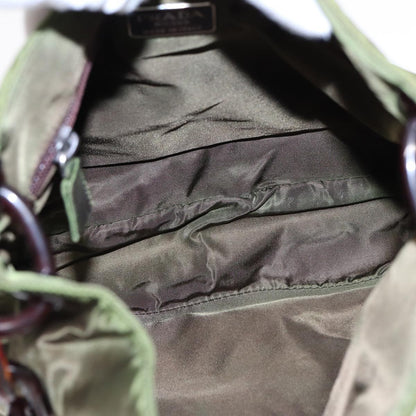 Prada PRADA Shoulder Bag Nylon Leather Green Authentic 89043