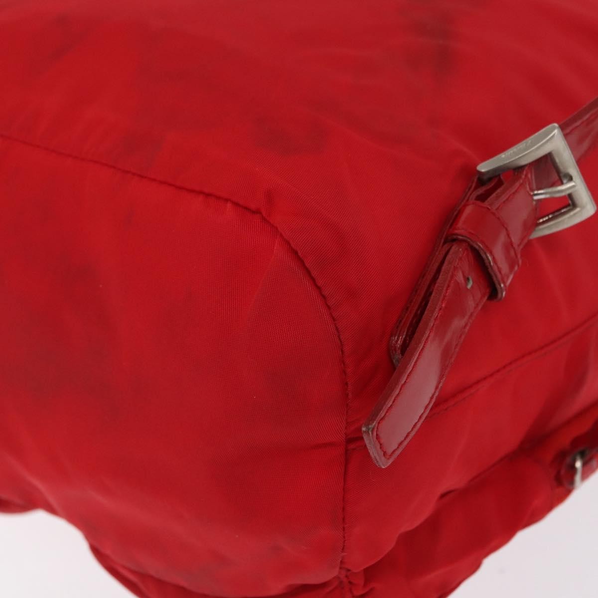 Prada PRADA Backpack Nylon Red Silver Authentic 164789 Bag