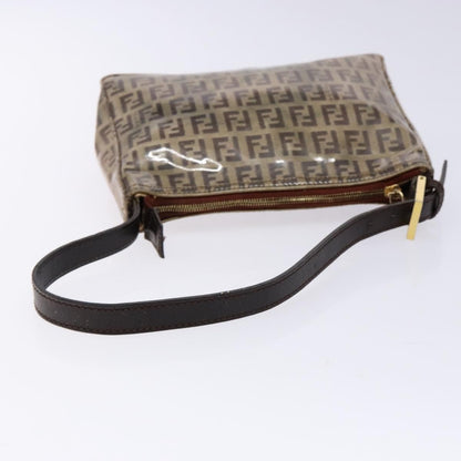 Fendi FENDI Zucchino Canvas Shoulder Bag Coated Canvas Beige Gold Authentic 136436