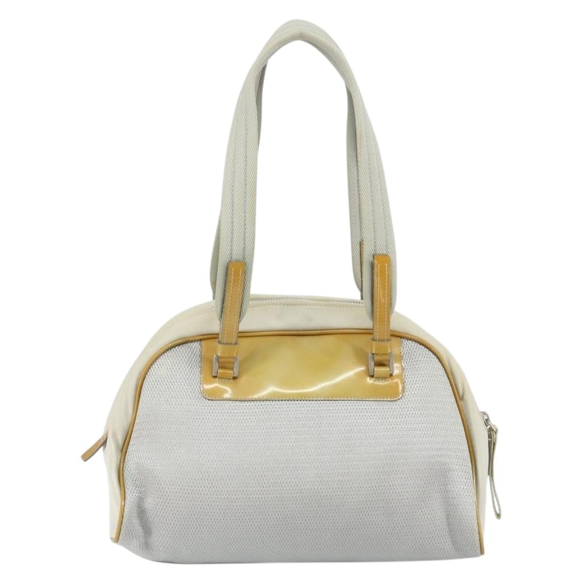 Prada PRADA Tote Bag Nylon Silver Authentic bs30636