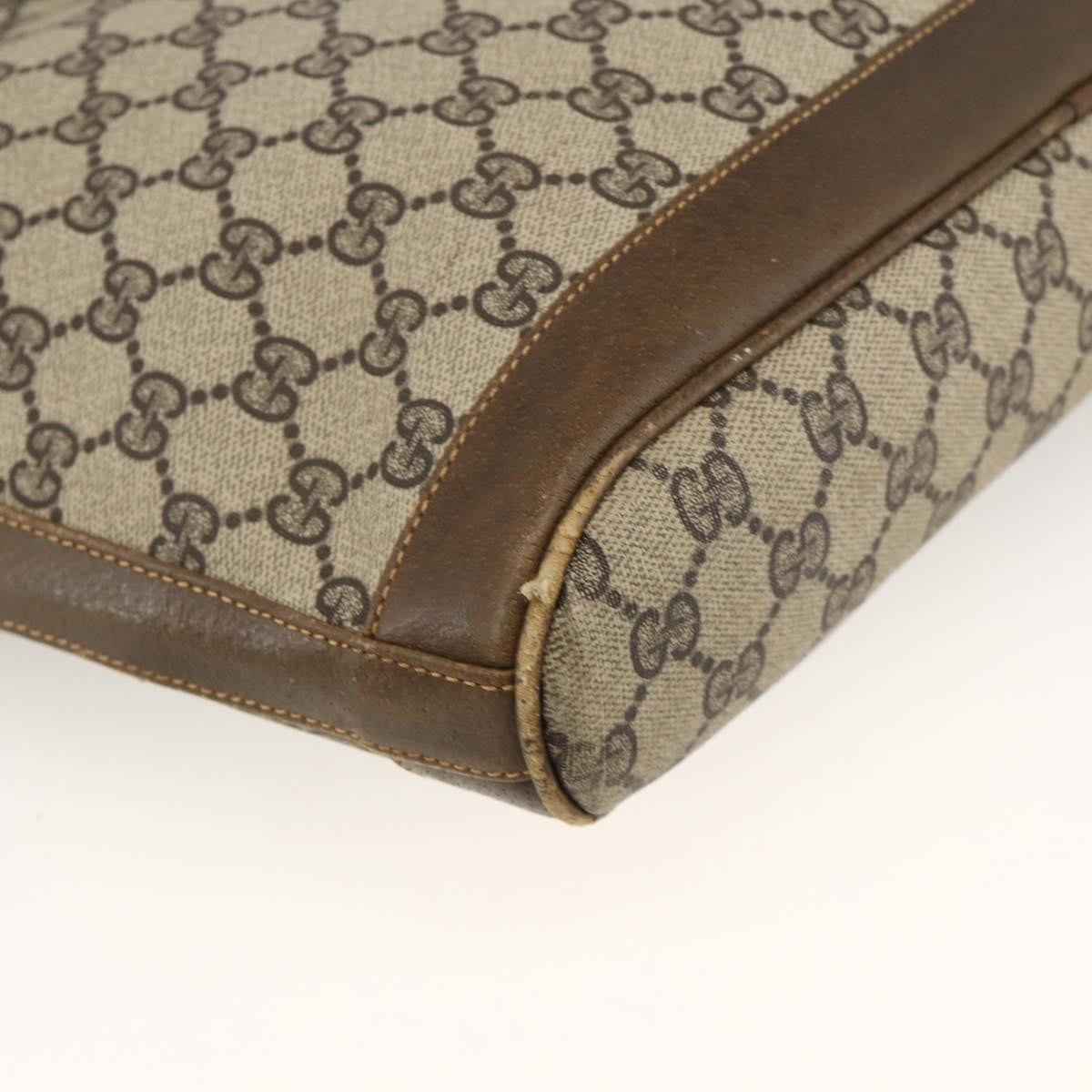 Gucci GUCCI GG Supreme Shoulder Bag PVC Beige Gold Authentic bs34284