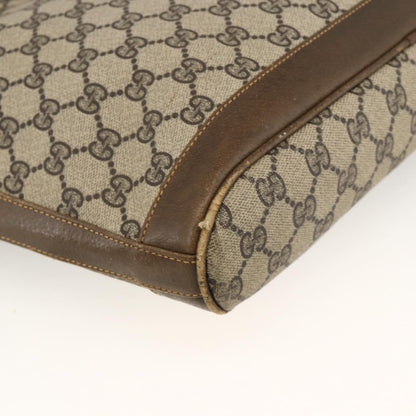 Gucci GUCCI GG Supreme Shoulder Bag PVC Beige Gold Authentic bs34284