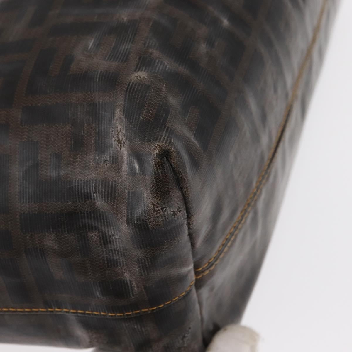 Fendi FENDI Zucca Canvas Tote Bag Coated Canvas Black Brown Authentic ka771