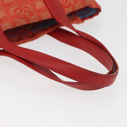 Chanel CHANEL New Travel Line Tote Bag Nylon Red Silver CC Authentic BA12813