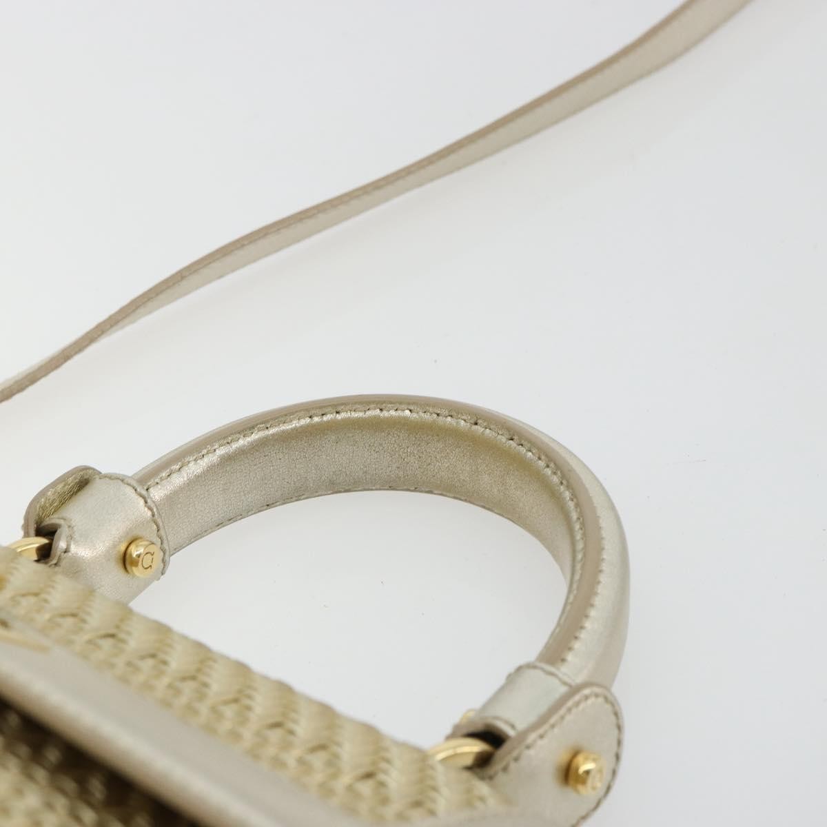 Salvatore Ferragamo Salvatore Ferragamo Sofia Gancini Hand Bag Leather 2way Gold Authentic 179912A