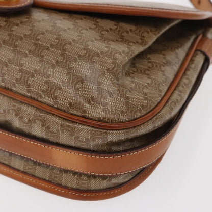 Celine CELINE Macadam Canvas Shoulder Bag PVC Beige Gold Authentic ka119