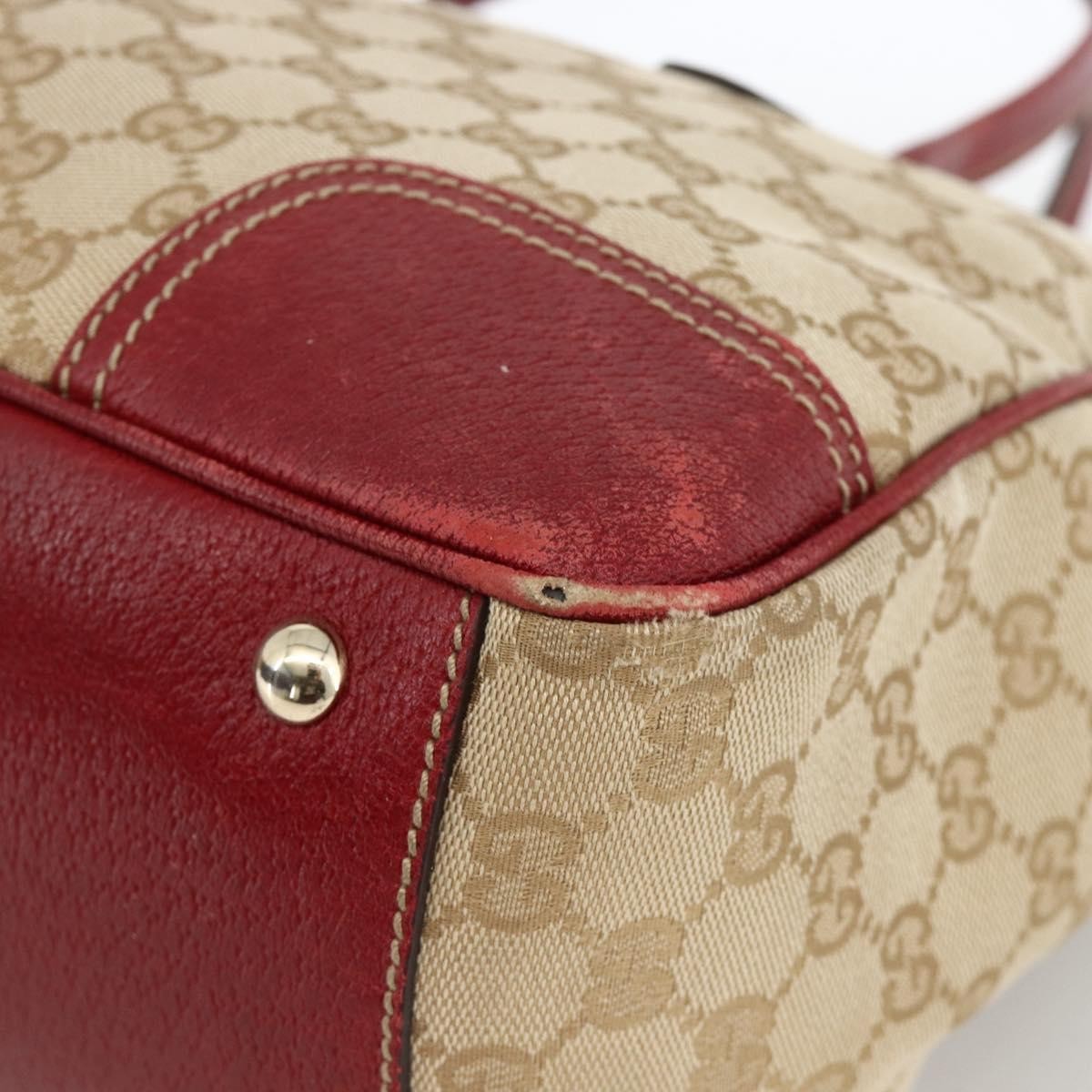 Gucci GUCCI GG Canvas Web Sherry Line Pretty Tote Bag Beige Gold 177052 Authentic fm5307