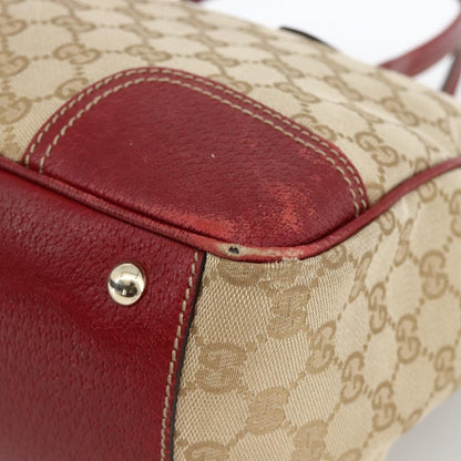 Gucci GUCCI GG Canvas Web Sherry Line Pretty Tote Bag Beige Gold 177052 Authentic fm5307