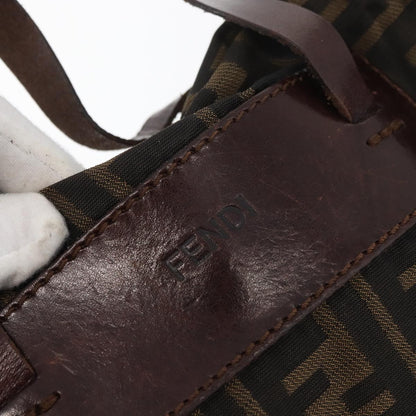 Fendi FENDI Zucca Canvas Tote Bag Brown Black Authentic 176601
