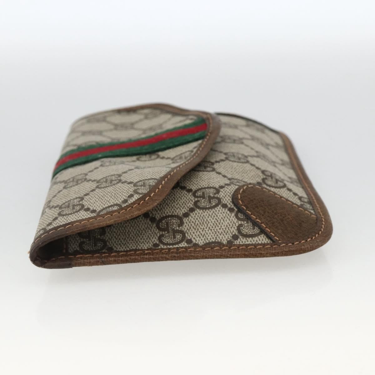 Gucci GUCCI GG Supreme Web Sherry Line Clutch Bag PVC Beige Authentic 174212
