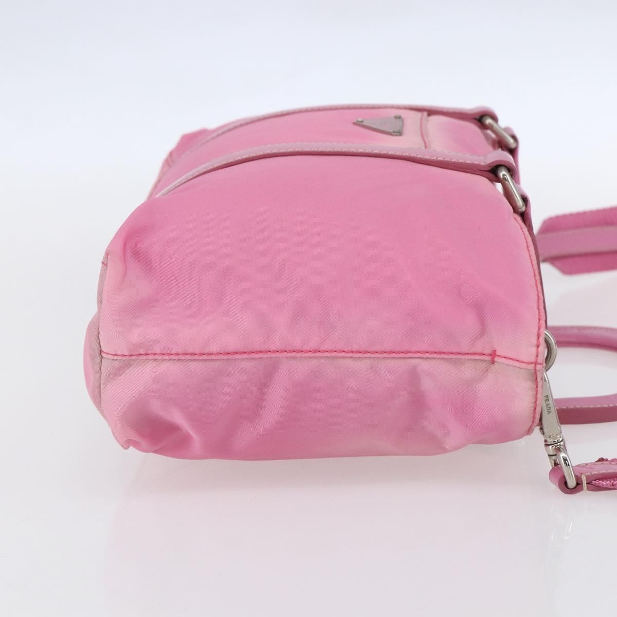 Prada PRADA Hand Bag Nylon 2way Pink Silver Authentic 153314