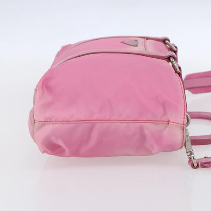 Prada PRADA Hand Bag Nylon 2way Pink Silver Authentic 153314