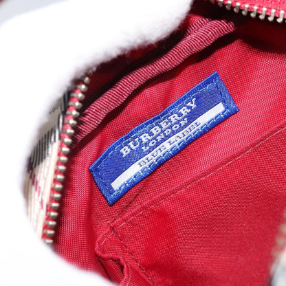 Burberry BURBERRY Nova Check Blue Label Shoulder Bag Canvas Beige Silver Authentic bs29446