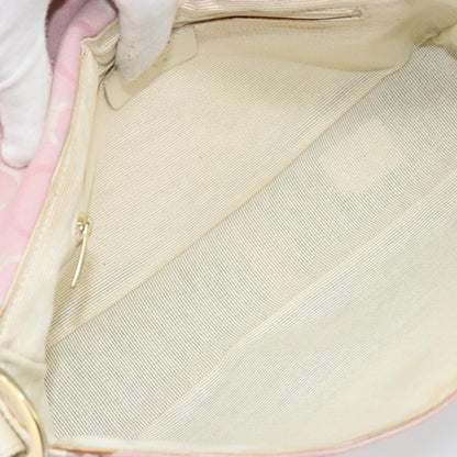 Salvatore Ferragamo Salvatore Ferragamo Gancini Shoulder Bag Canvas Pink Gold Authentic BA12412