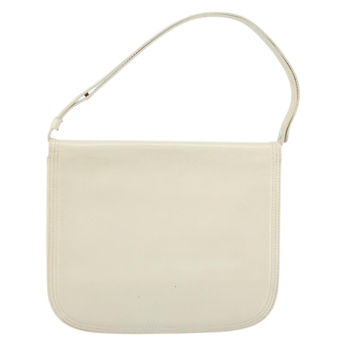 Saint Laurent SAINT LAURENT Shoulder Bag Leather White Authentic ka743