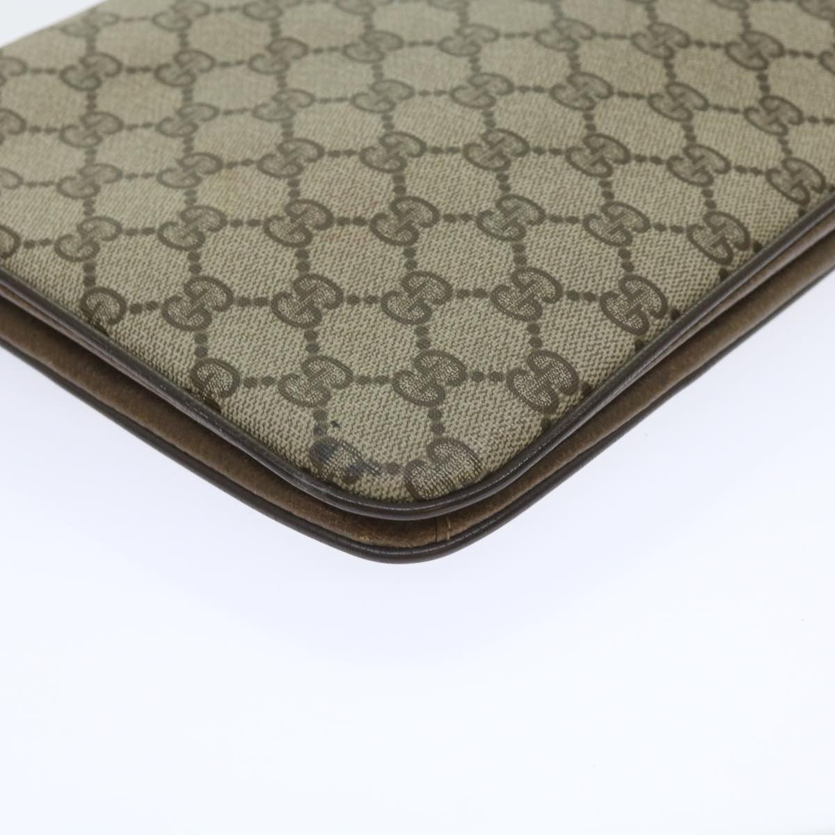 Gucci GUCCI GG Supreme Shoulder Bag PVC Leather Beige Authentic th4221