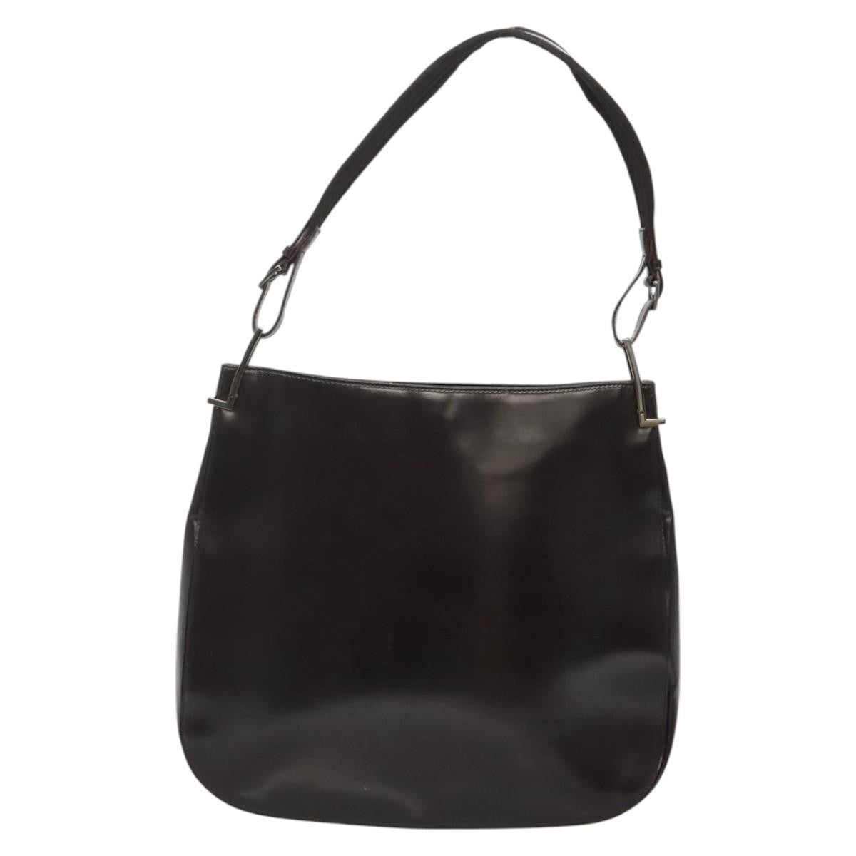 Gucci GUCCI Shoulder Bag Patent leather Brown Silver 001 3166 Authentic ep8849