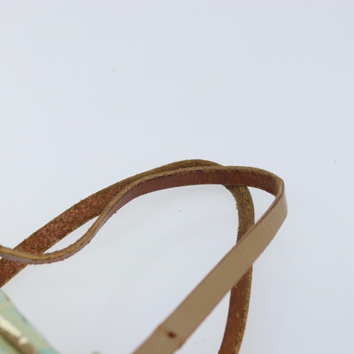 Fendi FENDI Zucchino Canvas Hand Bag Coated Canvas Green Gold Authentic ARZ139