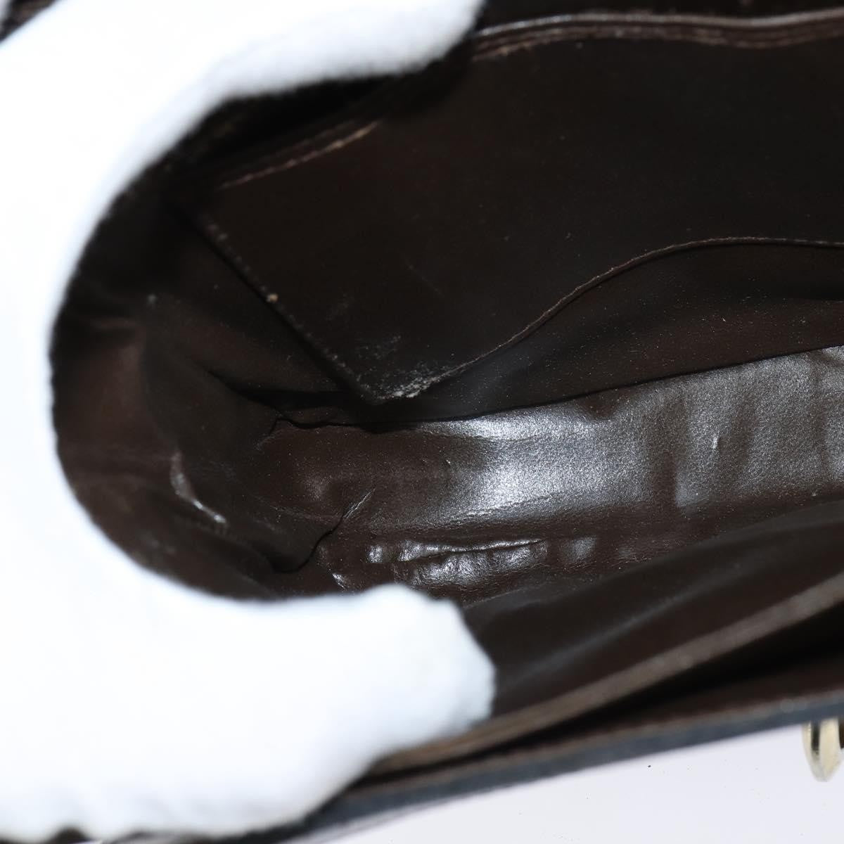 Fendi FENDI Zucca Canvas Shoulder Bag Black Brown Authentic 150285