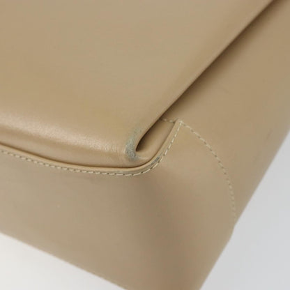 Gucci GUCCI Shoulder Bag Leather Beige Gold Authentic ep11343