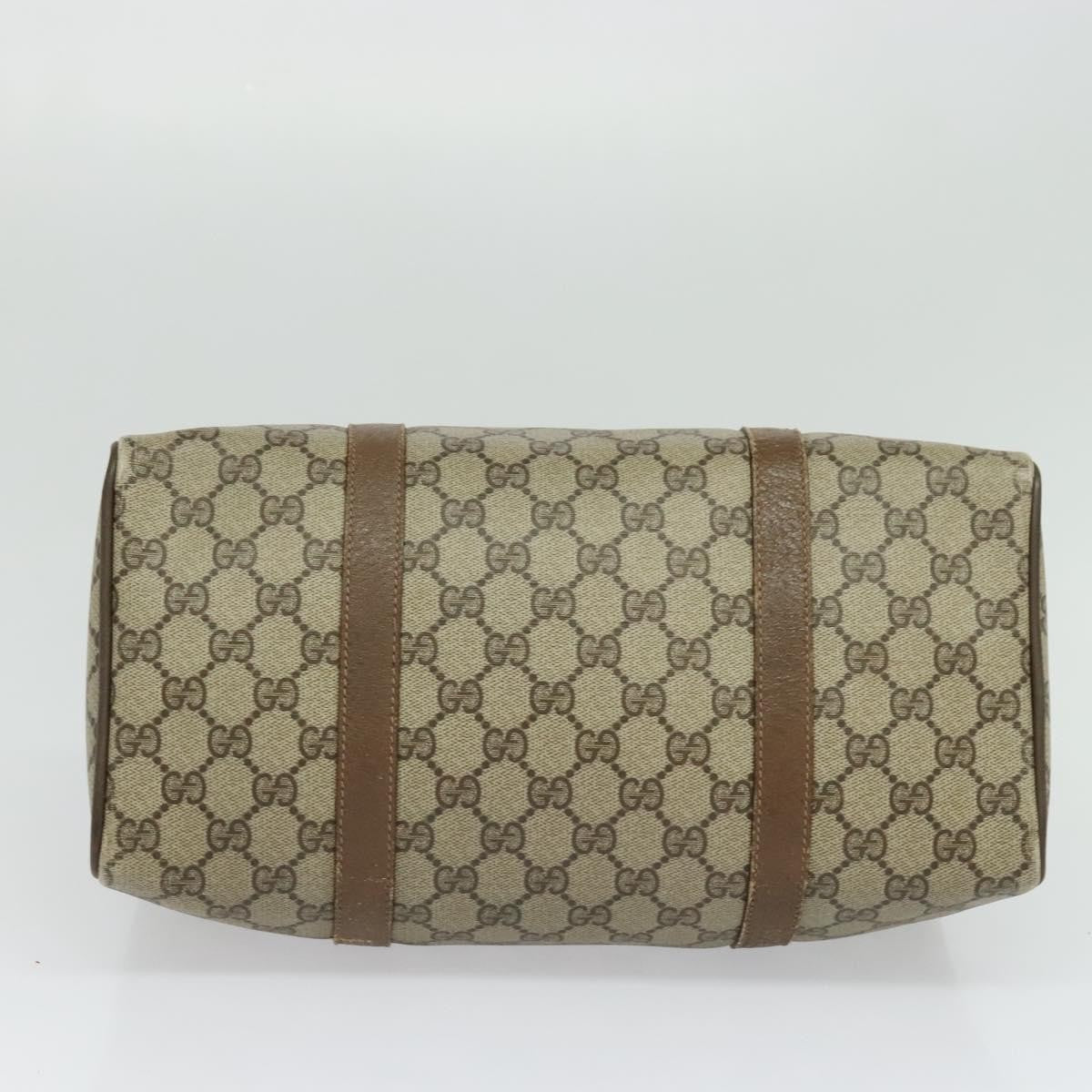 Gucci GUCCI GG Supreme Web Sherry Line Boston Bag PVC Beige Gold 40 02 007 Authentic KD431