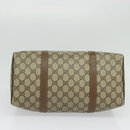 Gucci GUCCI GG Supreme Web Sherry Line Boston Bag PVC Beige Gold 40 02 007 Authentic KD431